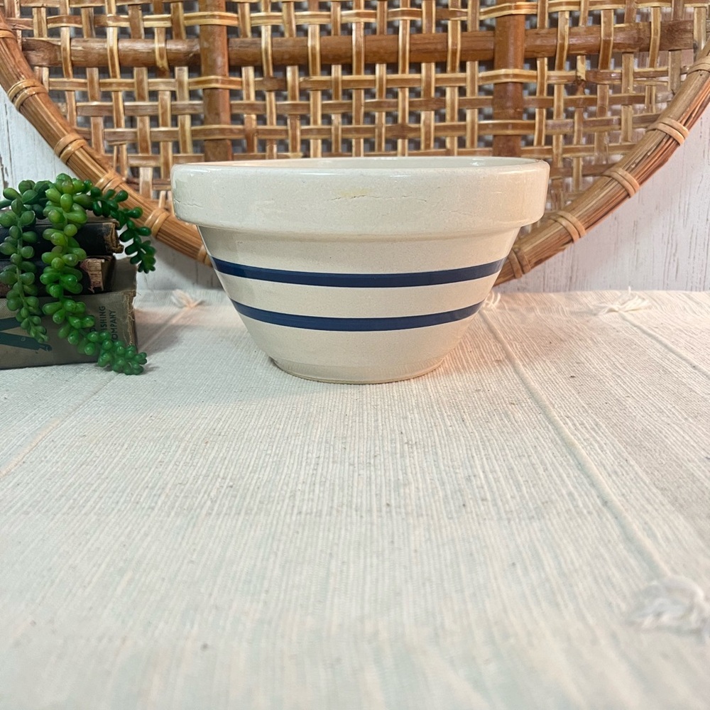 Vintage Roseville Ohio blue stripe bowl RRP 8” replacement